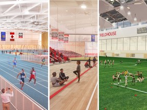 Preliminary renderings show three uses for the proposed Foothills Multisport Fieldhouse.