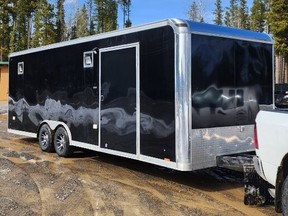 Photo of the trailer, which RCMP believe was stolen from a Crossfield, Alta. parking lot between 2 a.m. and 4 a.m. on Friday, April 21, 2023.