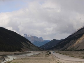 The Icefields Parkway between Banff, Alta. and Jasper, Alta. on August 17, 2021.