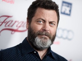 Actor Nick Offerman arrives at the LA Premiere of "Fargo" Season two on Wednesday, Oct. 7, 2015. Offerman, who also starred in The Last of Us, will return to Calgary to headline the Great Outdoors Comedy Festival on Aug. 25.