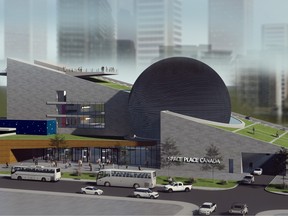 A rendering of the proposed Space Place Canada planetarium in Toronto, designed in Kasian's Calgary office.