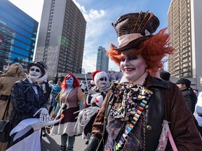 Parade of Wonder costumes inspired by Tim Burton films. The colourful event kicked off Calgary Expo on Friday morning.