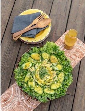 Shades of Green Salad with Alberta Honey Vinaigrette. Courtesy, Nicole Liboiron-Coles