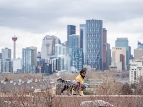 Calgary's skyline on April 11, 2023