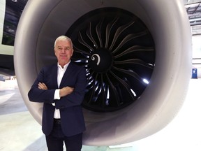 Stephen Jones, president and CEO of Flair Airlines poses at the company's base in Calgary on Tuesday, May 2, 2023. The airline announced the establishment of a new base at Calgary International Airport.