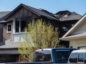Pictured is the aftermath of a fire that took place on Royal Abbey Rise NW at 12:30am on Friday, May 5, 2023.