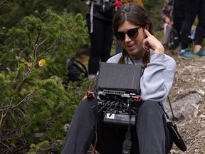 Berkley Brady on the set of Dark Nature. The Calgary-based Metis filmmaker has enjoying success with her debut feature and it working on new projects.