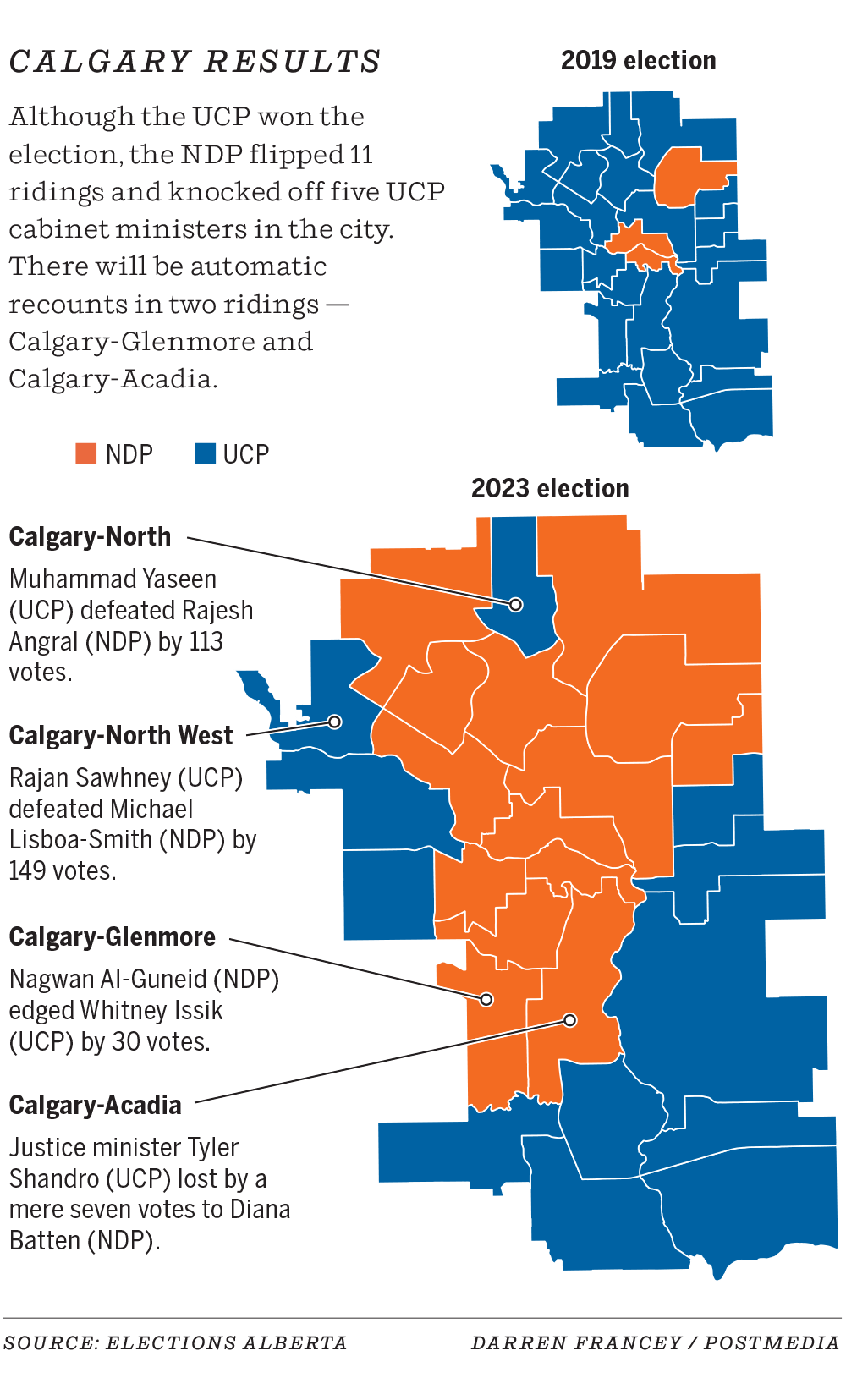 Alberta election Calgary map