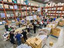 A view of the Calgary Food Bank warehouse during a city council volunteer event on Dec. 1, 2022.