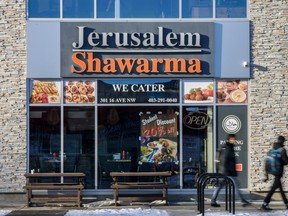 Pictured is the Jerusalem Shawarma restaurant on 16 Avenue N.W. on Friday, December 20, 2019.