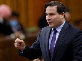 FILE PHOTO: Canada's Minister of Public Safety Marco Mendicino speaks during Question Period in the House of Commons on Parliament Hill in Ottawa, Ontario, Canada November 29, 2022.