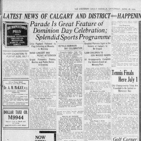 June 28 edition of Calgary Herald