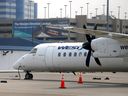 WestJet planes parked at the Calgary International Airport in anticipation of a possible pilots strike on Friday, May 18. The work stoppage was avoided after a last-minute deal.
