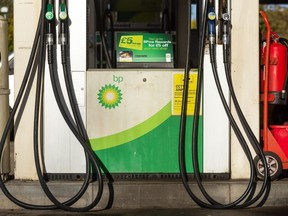 A fuel pump at a BP PLC gas station in Chelmsford, U.K.