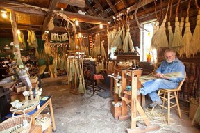 A craftsman making brooms in Crawford Bay. There are numerous artisans in the area. Photo, Andrew Penner