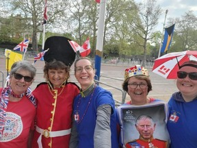 Airdrie residents Allison Raher and Jill Munday are camping along The Mall in London this week to watch the coronation of King Charles and Camilla, the Queen Consort, on Saturday.