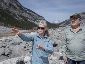 Monica Field and David McIntyre are opposed to the twinning of the highway through the Frank Slide in the Crowsnest Pass.