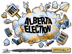 Calgary Herald editorial cartoon for OpEd page by Patrick LaMontagne