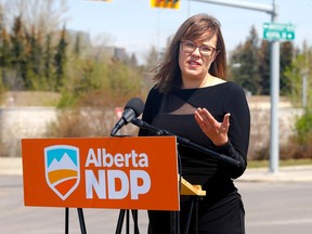 Kathleen Ganley, Alberta NDP candidate for Calgary-Mountain View, on Sunday, May 7.