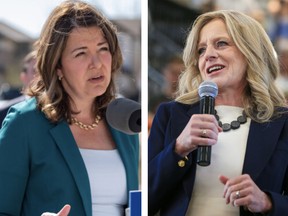 UCP Leader Danielle Smith and NDP Leader Rachel Notley, campaigning in Calgary.