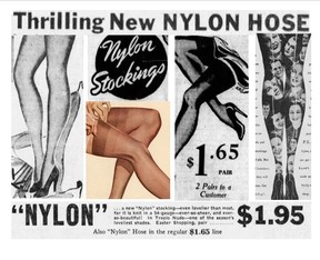 Ads and images of vintage nylon stockings