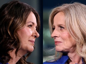 Danielle Smith and Rachel Notley