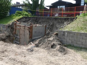 Collapsed trench in northwest Calgary