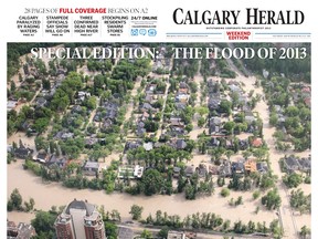 Calgary Herald front page during the flood; June 22, 2013