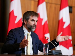 Environment Minister Steven Guilbeault speaks at a news conference, in Ottawa, Ont., on Monday, June 5, 2023.