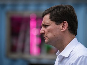 B.C. Premier David Eby pauses while speaking during an announcement at the Tsleil-Waututh Nation, in North Vancouver, B.C., Thursday, June 15, 2023. Byelections are being held on Saturday, June 24, 2023, in two British Columbia ridings, prompted by the departure from the legislature of former New Democrat premier John Horgan and cabinet minister Melanie Mark.