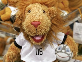 Goleo, the official FIFA 2006 World Cup mascot, is seen in a shop on May 17, 2006 in Berlin, Germany.