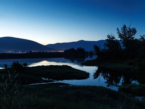 The Kootenay River west of Creston, B.C., at 3:35 a.m. on Tuesday, June 27, 2023.