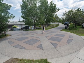 The RiverWalk promenade just west of the 10 Street bridge was photographed on Tuesday, July 25, 2023.