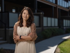 Yeonjung Lee, social work associate professor at the University of Calgary, was photographed at the University District on Wednesday, July 26, 2023.