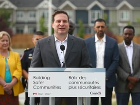 Public Safety Minister Marco Mendicino announces funding to prevent gun crime and gang violence in Calgary. He was joined by George Chahal, Liberal MP for Calgary Skyview and other dignitaries from various agencies in Calgary on Wednesday, July 12, 2023.