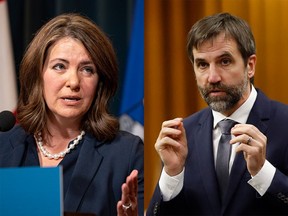 Alberta Premier Danielle Smith issued a combative statement Wednesday expressing concern over recent comments from federal Environment Minister Steven Guilbault, who in turn was reacting to comments made by an oilsands executive.