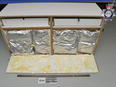 A cabinet made from chipboard sent from Canada was found in Australia to have a hidden compartment stuffed with methamphetamine.