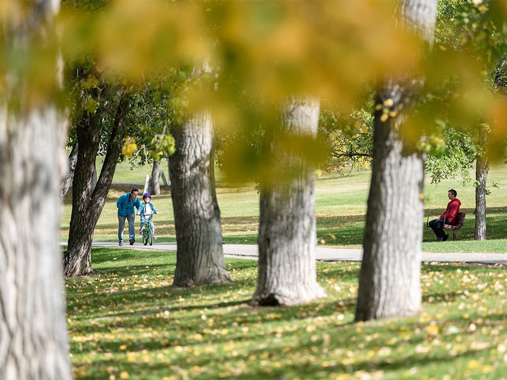 People spend the mild fall afternoon at Confederation Park on Sunday, September 24, 2023.