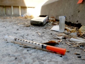 Discarded needle near Safeworks drug site in Calgary