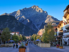 The pedestrian only section of Banff Avenue in Banff was photographed on Thursday evening, September 21, 2023.