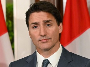 FILE: Canada's Prime Minister Justin Trudeau takes part in a press conference during a stopover visit to Singapore on September 8, 2023.