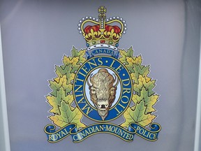 A man has been killed after an altercation with police officers in northern Alberta. An RCMP logo is seen on a podium ahead of a news conference in St. John's on Saturday, June 24, 2023.