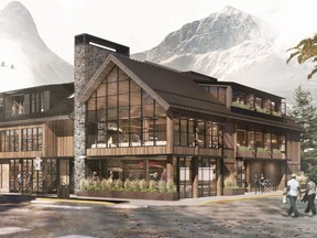 Rendering of Canmore hotel and restaurant project.