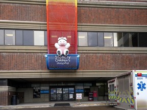 The entrance to the Stollery Children's Hospital at the University of Alberta Hospital in Edmonton on Jan. 12, 2023.