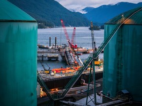 Construction for the Trans Mountain Pipeline expansion in Burnaby, B.C.