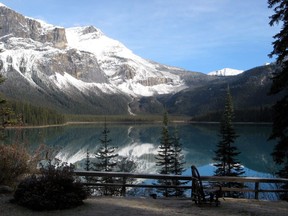Parks Canada says it is responding to a suspected case of whirling disease in Yoho National Park, in British Columbia's southeast Rocky Mountains. In order to prevent further spread to other waterbodies, Emerald Lake, Emerald River, Peaceful Pond and One Duck Lake, it's shorelines and tributaries are all closed. Emerald Lake in Yoho National Park is seen on a calm day in this Oct. 22, 2009 photo.