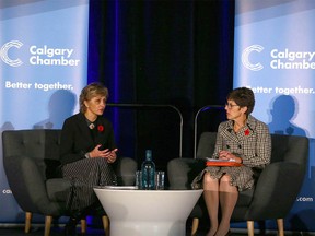 Mayor Jyoti Gondek and Chamber of Commerce President and CEO Deborah Yedlin