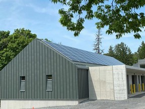 The recently completed $8 million storage and vehicle "barn" constructed on the grounds of Rideau Hall.