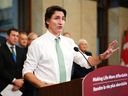 Prime Minister Justin Trudeau speaks about the carbon tax during a news conference in Ottawa on Oct. 26.