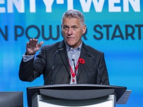 President Guy Smith speaks at the AUPE's 45th Annual Convention on Thursday, Oct. 26, 2023 in Edmonton. Greg Southam-Postmedia